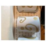 Oscar de la Renta Set of 4 Ceramic Tumblers Gold Abstract Boxed