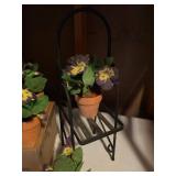 Mixed Household Decor Lot Artificial Potted Flowers Rack Stand Open Box