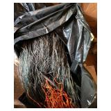 Halloween Witch Decoration Prop Raffia Straw Broom Figure Purple Hat