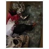 Halloween Decor Lot Skull Roses Raven Skeleton Hand Crystal Ball