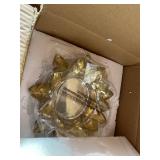 Amber Sunburst Glass Decorative Dishes Set of 2 Boxed Faceted Decor