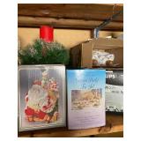 Holiday Decor Assortment Santa Tea Set Lights Glass Ornaments Mixed Condition