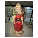 Vintage Santa Claus Figurine Statue Taiwan 22in Holiday Decor Worn