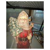 Vintage Santa Claus Figurine Statue Taiwan 22in Holiday Decor Worn