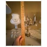 Vintage Prism Boudoir Lamps & 3-Light Candelabra Lamp Set of 3