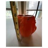 Vintage Papier-Mache, (double sided faces) Jack O Lantern Halloween Basket 5in Two-Sided