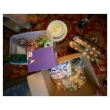 Mixed Easter Decor Lot Bunny Figurines Plates Candles Plush Ornaments