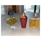 Vintage Mini Perfume Bottles Guerlain Paris & Others 3 Pc Partial