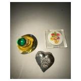 Vintage Vanity Trinket Group Rochas Bottle Heart Box Floral Compact