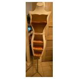 Dress Form Display Shelf Organizer on Stand Fabric Covered 62in Tall