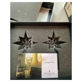 Kate Spade Glass Bowl & 6 Waterford Crystal Star Bottle Stoppers
