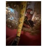 Pair of Venetian Style Eglomise Wall Mirrors Applied Glass Floral Trim