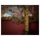 Pair of Venetian Style Eglomise Wall Mirrors Applied Glass Floral Trim