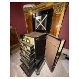 Painted Jewelry Armoire Cabinet w Mirror & Side Doors Klimt Style