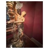 Figural Table Lamp 4 Light Frosted Glass Shades 36in Classical Lady