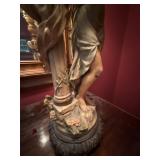 Figural Table Lamp 4 Light Frosted Glass Shades 36in Classical Lady