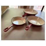 Cook Pro Enameled Cast Iron Skillet Set Red 3 Pc 6 8 10 Inch