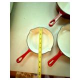 Cook Pro Enameled Cast Iron Skillet Set Red 3 Pc 6 8 10 Inch