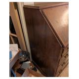 Antique Secretary Desk with Drop-Front, Interior Cubby & 6 Drawers