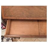 Antique Secretary Desk with Drop-Front, Interior Cubby & 6 Drawers