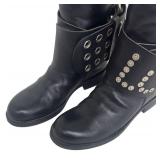 DB - Dolce & Gabbana Studded Buckle Boots - Size EU 36 1/2 / Black Dolce & Gabbana Leather Motorcycle Boots