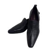 DB - Dries Van Noten Black Leather Slip-On Loafers Size EU 37 1/2