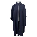 KH - Burberrys Navy Wool Cloak with Two-Button Neck Strap