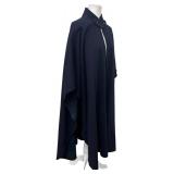 KH - Burberrys Navy Wool Cloak with Two-Button Neck Strap