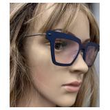 DB - Lindberg Blue Square-Frame Eyeglass Frames