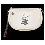 DB - Coach X Felix the Cat Laughing Wristlet- Cream Pebble Leather
