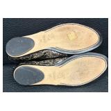 DB - Zero+ Maria Cornejo Metallic Snakeskin Peep-Toe Loafers - Size 37