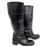 Prada Milano Black Leather Knee-High Boots - EU 39, 17 1/4 in Tall