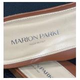 Marion Park Leather Sandals - Made in Italy, EU 39 1/2, Brown with Grommets