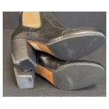 Dries Van Noten Black Leather Ankle Boots Size 7.5
