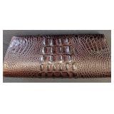 Jalda Brown Croc-Embossed Leather Clutch