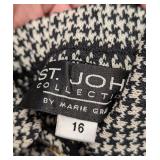 St. John Black and White Jacket and Skirt Set Size 14 / 16