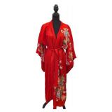 Vintage Silk Kimono Floral Robe