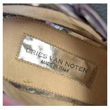 Dries Van Noten Purple Leather Ankle Boots Size 7.5