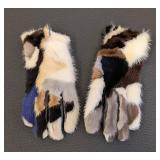 Sermoneta Patchwork Fur Gloves Womens Size 6.5