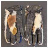 Sermoneta Patchwork Fur Gloves Womens Size 6.5