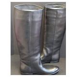 Costume National Black Leather Boots Size 7.5