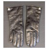 Coach Black Leather Cashmere Lined Women