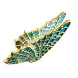 Vintage Kenneth J Lane Gold Tone Enamel Butterfly Brooch