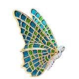 Vintage Kenneth J Lane Gold Tone Enamel Butterfly Brooch