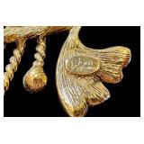 Joan Rivers Ginkgo & Metropolitan Museum of Art Peacock Feather Brooches (Lot of 2)