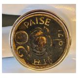 1971 India 20 Paise Lotus Coin Ring in Sterling Silver