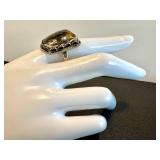 Citrine Sterling Silver Ring Size 8.75