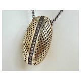 Sterling & 18K Mesh Pendant Necklace