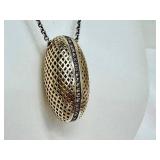Sterling & 18K Mesh Pendant Necklace