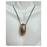 Sterling & 18K Mesh Pendant Necklace